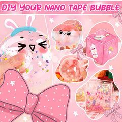Using a hair dryer to set nano tape bubbles with the Jimcii kit.