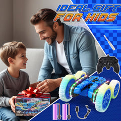 Jimdella remote-controlled car showing 60-minute runtime and dual motors