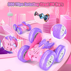 Jimdella RC stunt car twin batteries extend playtime.