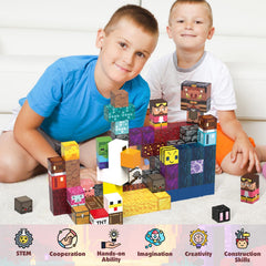 JIMI 120pcs magnetic blocks colorful cubes demonstrates tactile Montessori-inspired learning