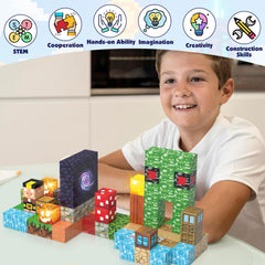 JIMI blocks compatible with other magnetic sets for expanded play.