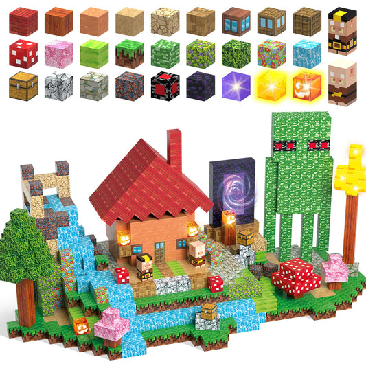 JIMI magnetic blocks forming versatile scenes for creative play.