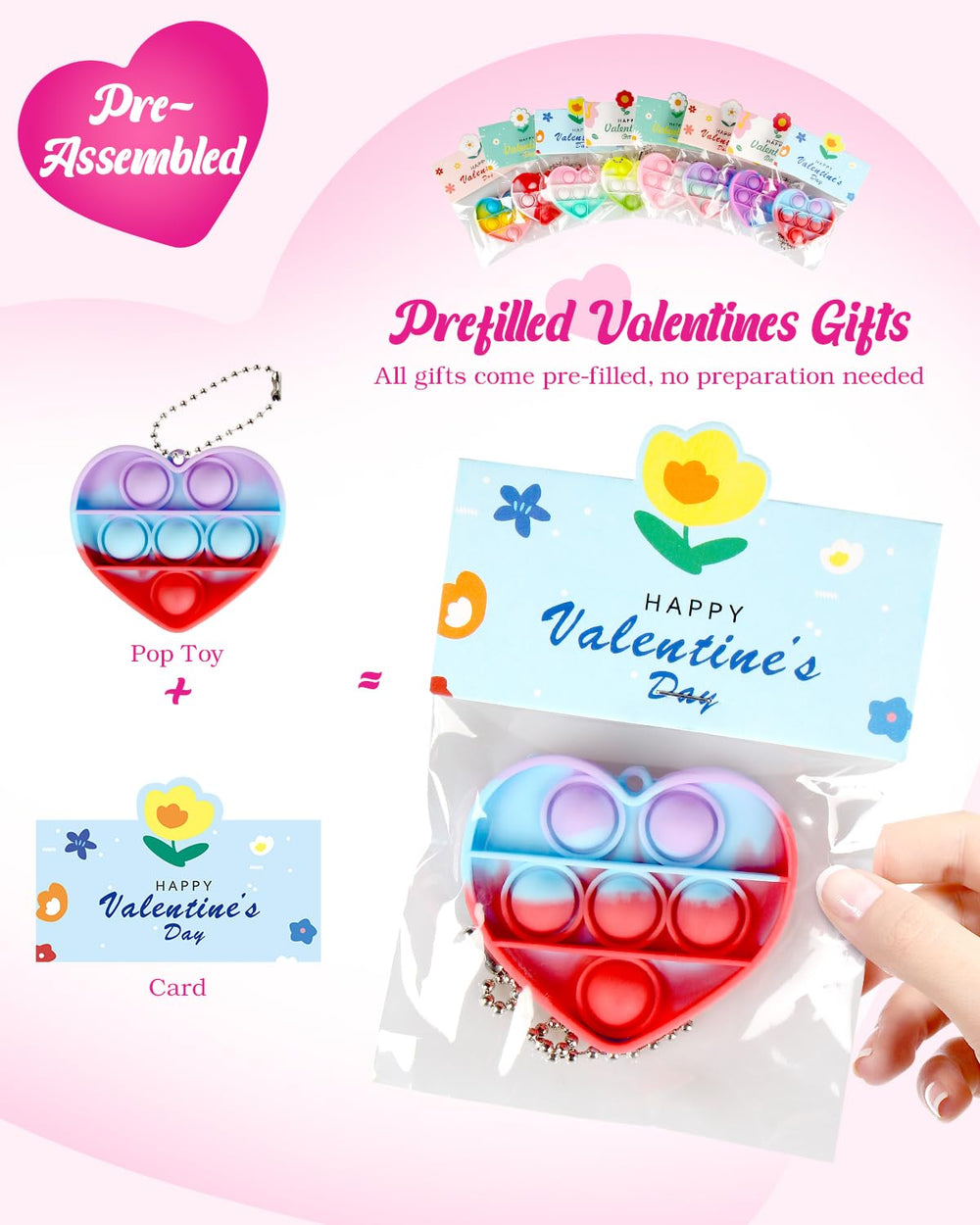 Jinsome party favor kit with heart toys.