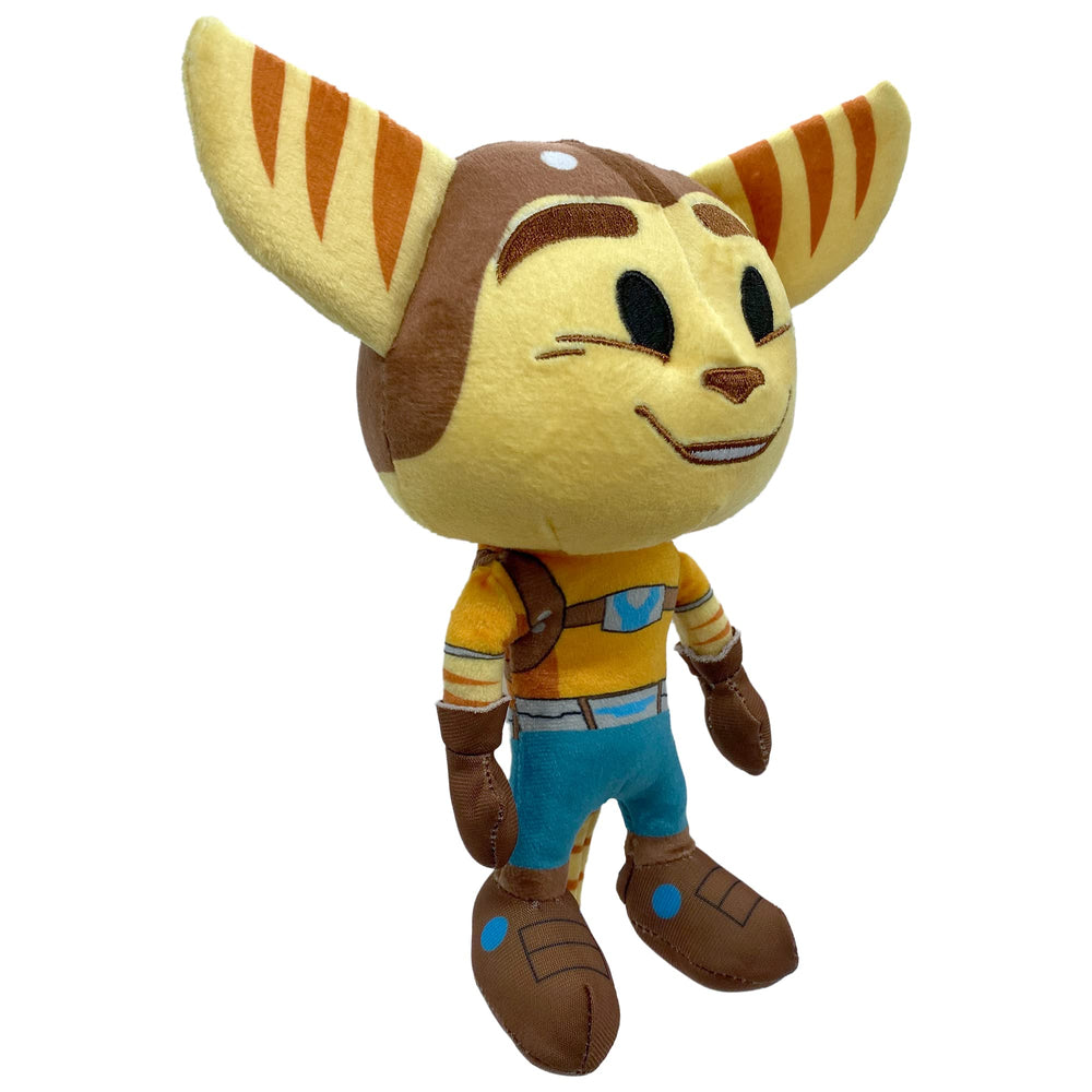 JINX Ratchet Rift Apart plush side view, durable design for kid-friendly hugs