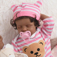 Jirachi realistic reborn doll close-up showing curls and lashes