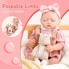 Jirachi soft vinyl body doll poses for gentle nurturing play