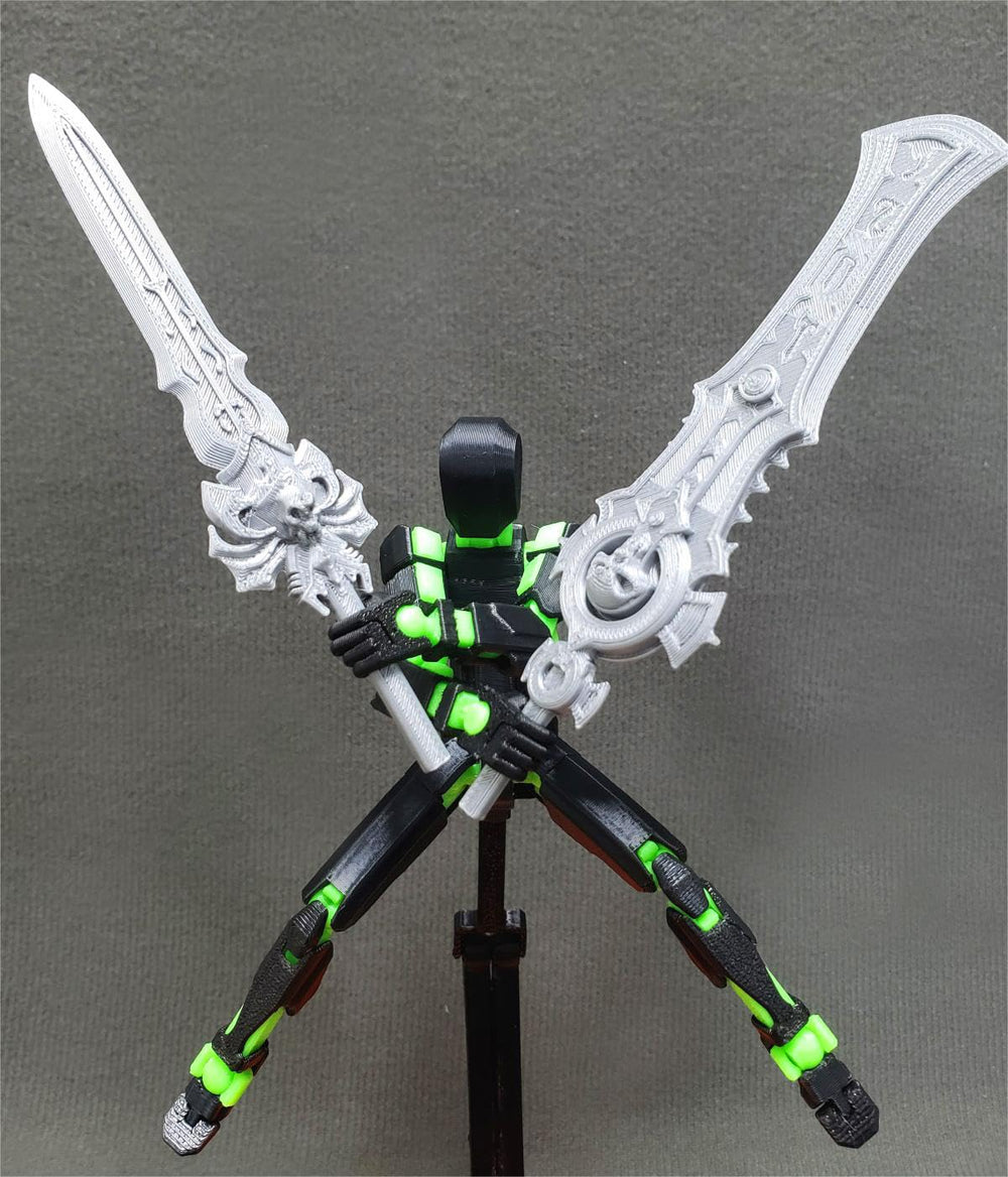 Jirown T13 weapon set including demon swords enhances display possibilities.