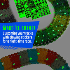 JITTERYGIT three glow sticker sheets brighten night races.
