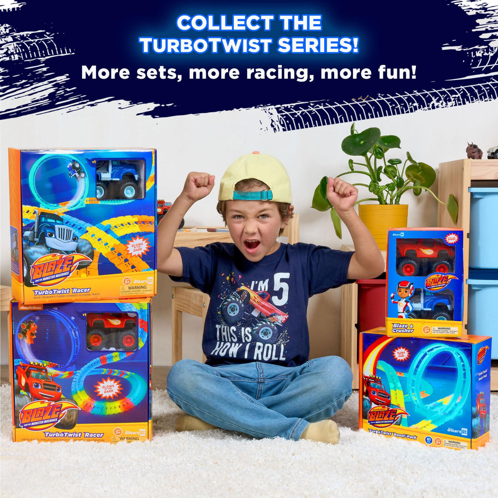 JITTERYGIT Glow track outdoor race scene shows durable monster trucks in action