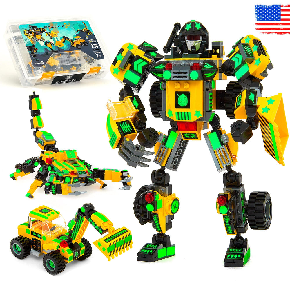 JITTERYGIT Robotryx space mech build encourages imaginative STEM play and modular construction.