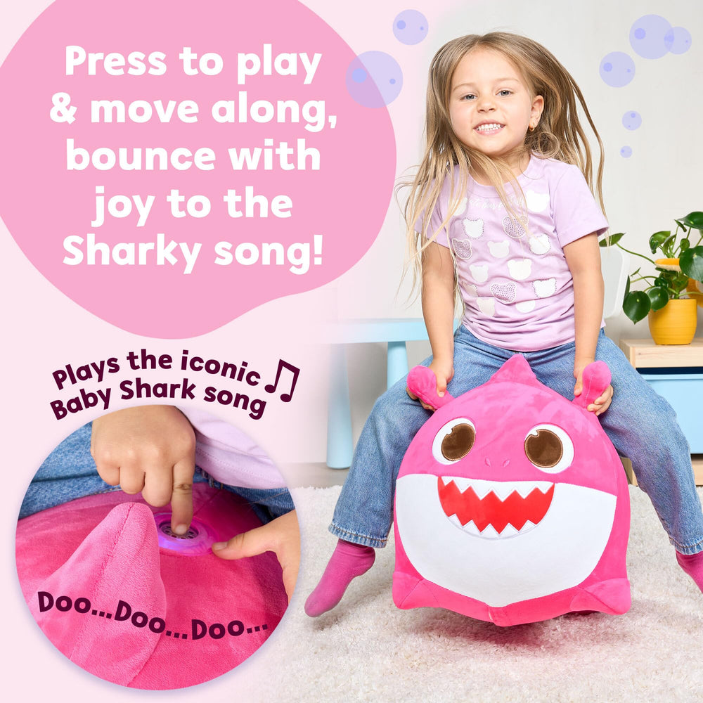 JITTERYGIT soft plush cover for cuddly rides with the Mommy Shark toy.
