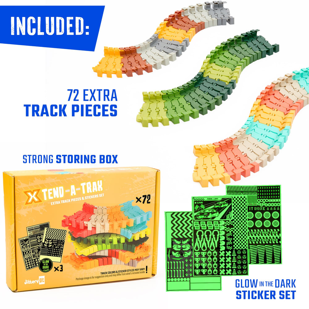 JITTERYGIT themed sets integration enables larger racetrack adventures.