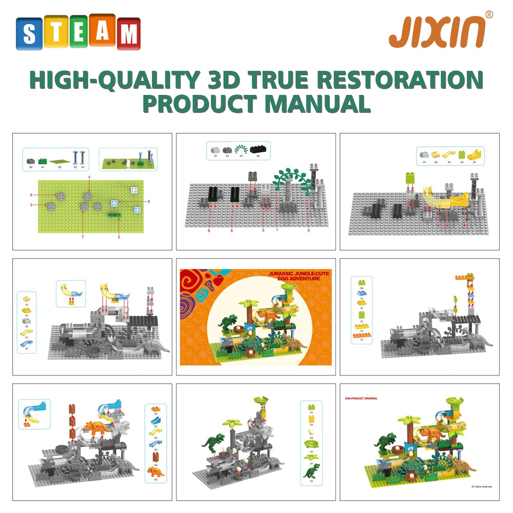 JIXIN Dino eggs funnel action demonstrates interactive marble routing
