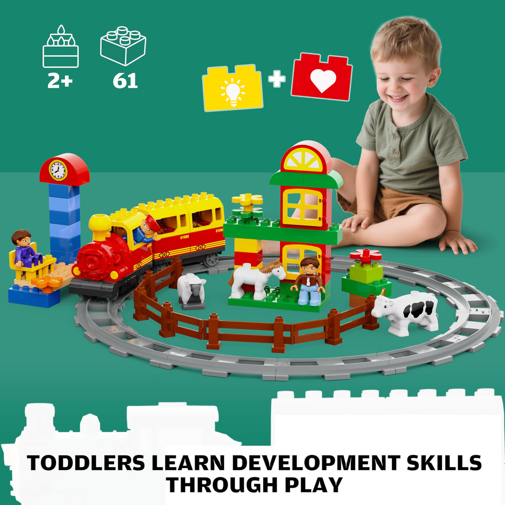 JIXIN modular train track system compatible with DUPLO for expansion