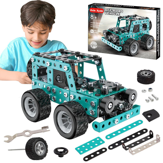 Jixin Xyzhi Buildable 3D metal kit blue box ready for hands on STEM exploration.
