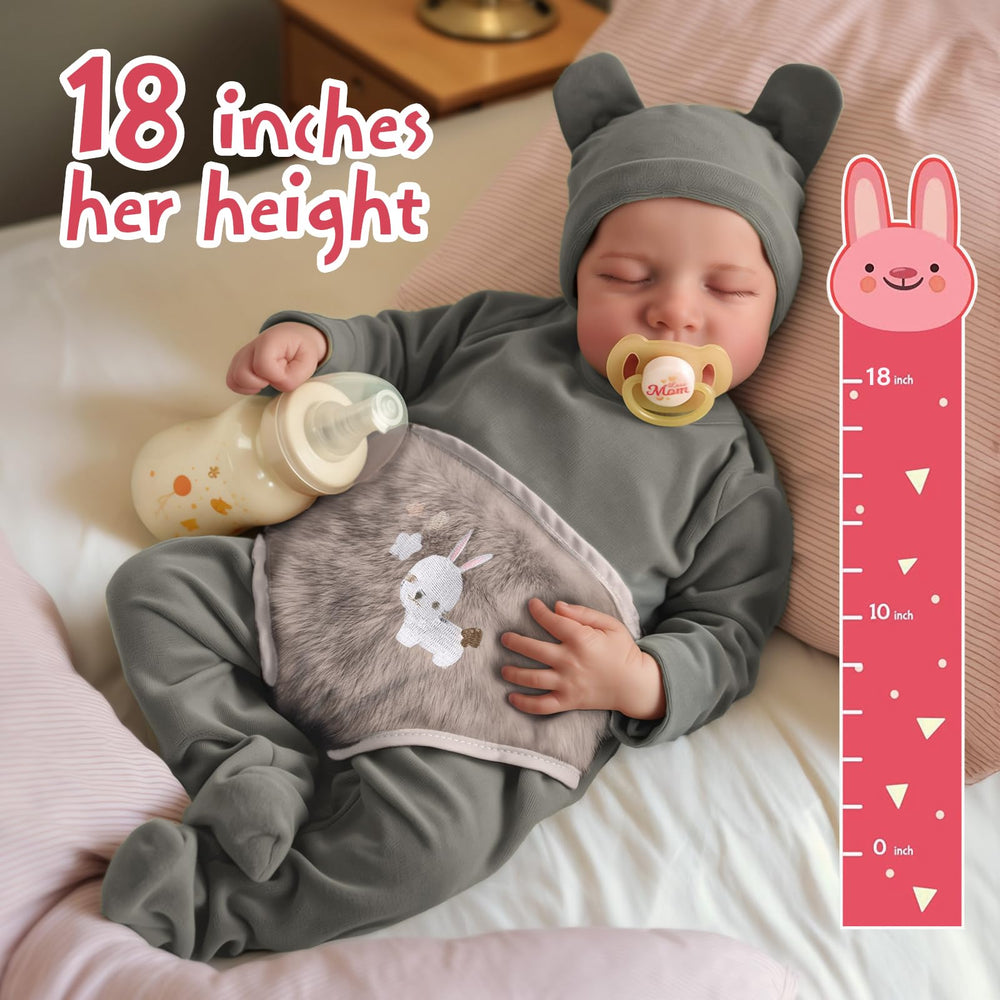 JIZHI lifelike reborn baby doll boy 17-inch dress-up play fuels imagination