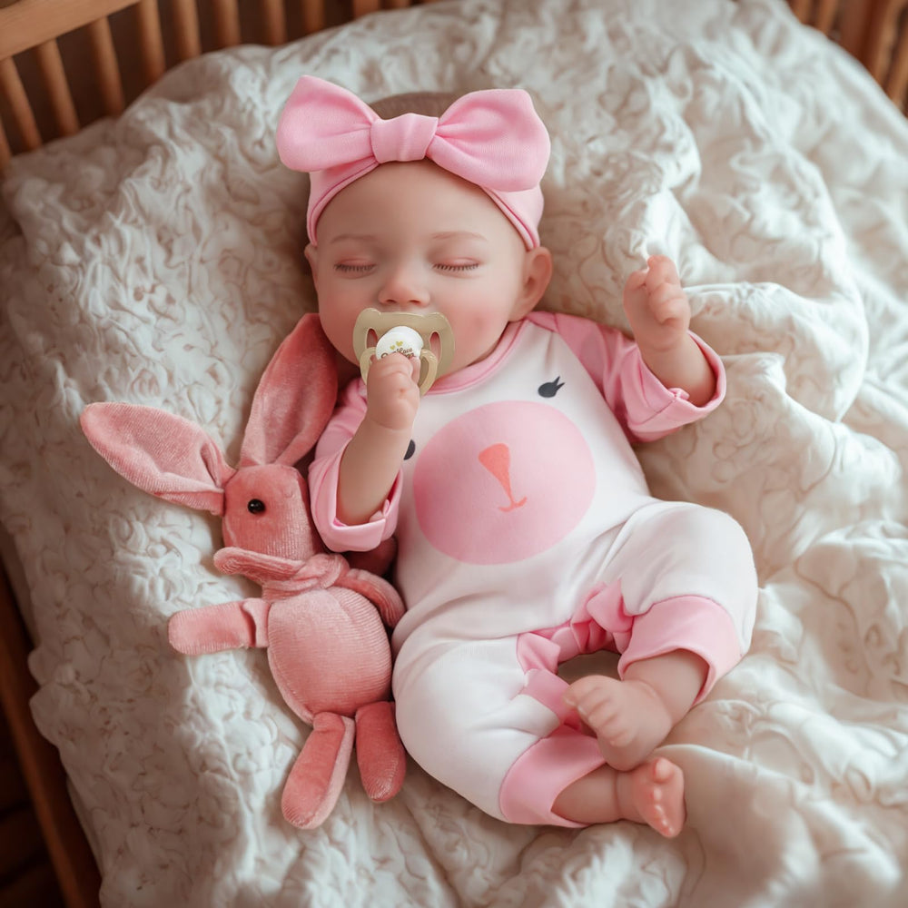 JIZHI lifelike reborn baby doll with blue eyes for imaginative play and storytelling.