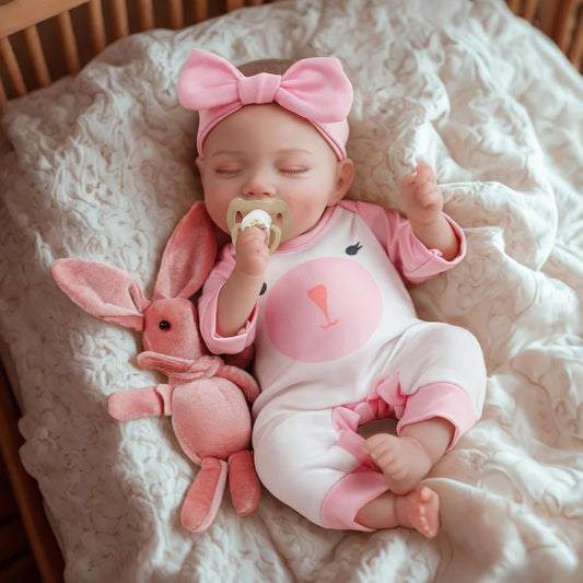 JIZHI lifelike reborn baby doll with blue eyes for imaginative play and storytelling.