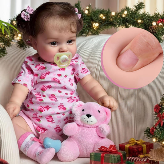 JIZHI lifelike reborn doll face close-up showing realistic skin tones for natural play