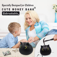 JIZWPOOM piggy bank, durable latex cat for daily use.