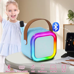 JJYEITUO LED-lit karaoke machine with vibrant party lights for celebrations.