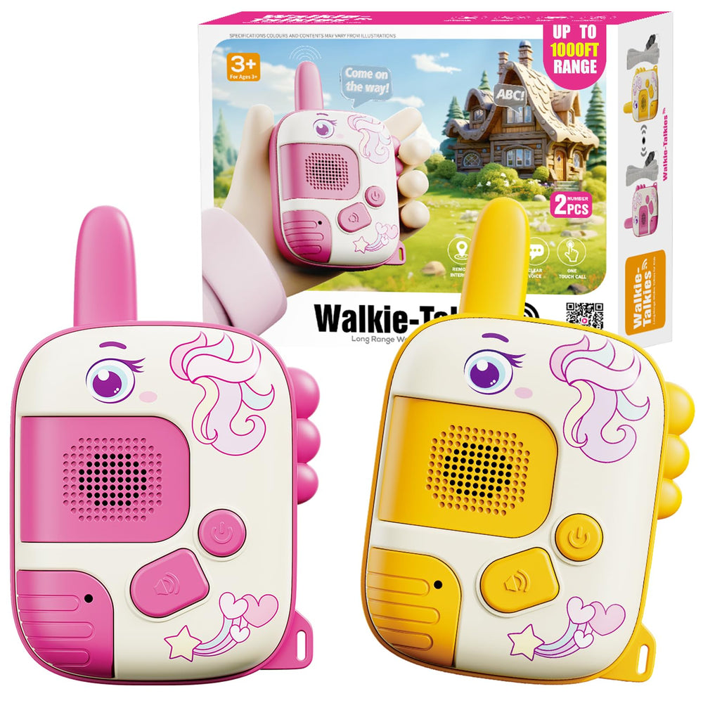 JKGIFTS Unicorn Walkie Talkies front view for easy communication and play.