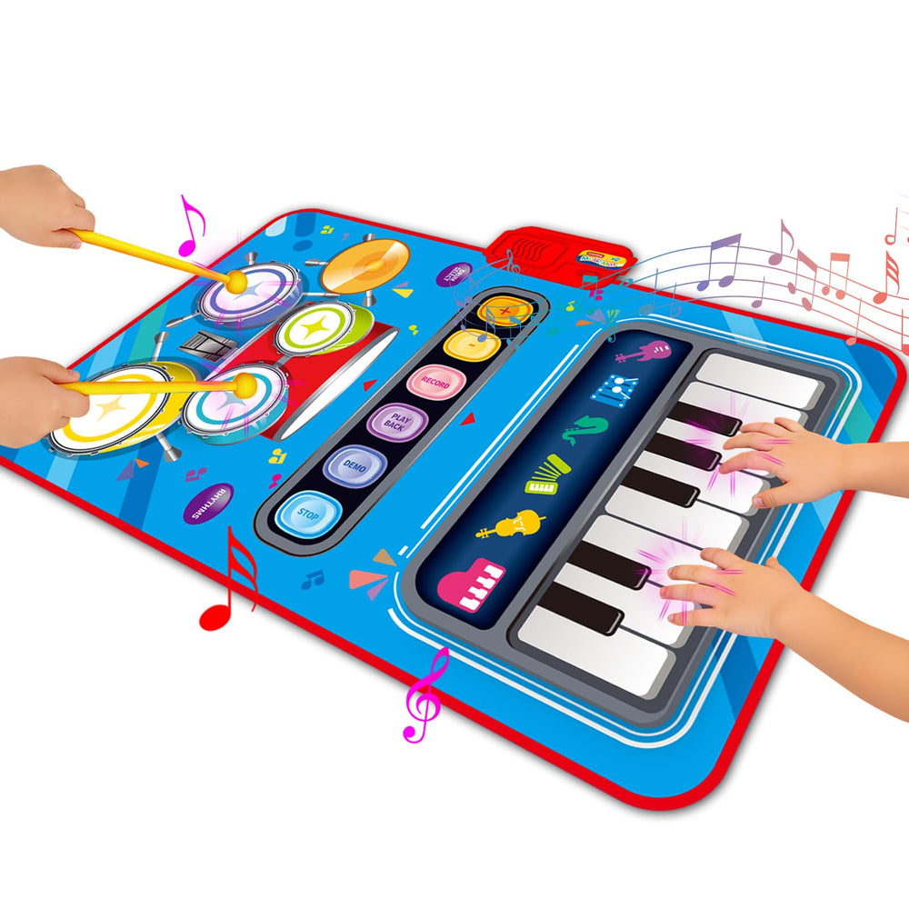 JKGIFTS musical mat piano keys side helps toddlers learn notes and coordination