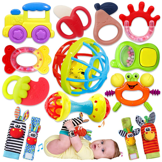 JKHEPL baby toys rattle set front view supports early grasp and sensory exploration.