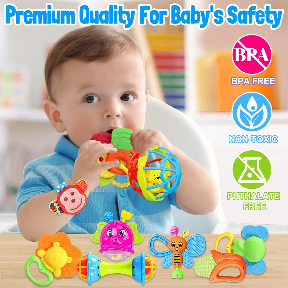 JKHEPL soft fabric rattle socks safe for tiny feet
