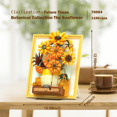 JMBricklayer 3D sunflower art frame adds depth to shelves.