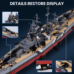 Navy-gray hull close-up on JMBricklayer Bismarck for premium realism.
