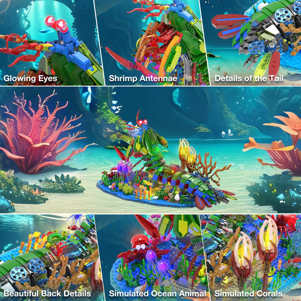 JMBricklayer Crabs and coral reef diorama enrich the ocean display.