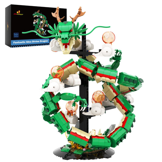 JMBricklayer Dragon Building Set assembly — a detailed display dragon for collectors