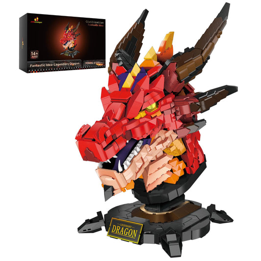 JMBricklayer dragon set front view ideal for display and gifting.