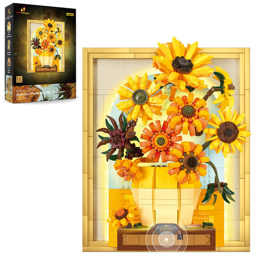 JMBricklayer Flowers Sunflower Building Set with lights glows as a cozy centerpiece.