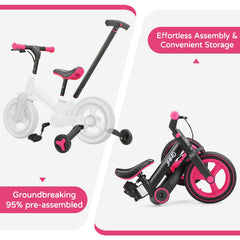 JMMD 6-in-1 12-inch wheels tackle all terrains with grip.
