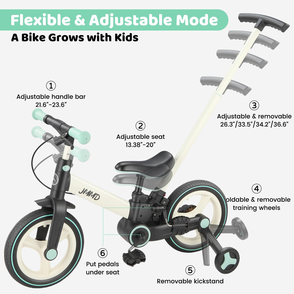 JMMD 6-in-1 adjustable seat grows with your child.