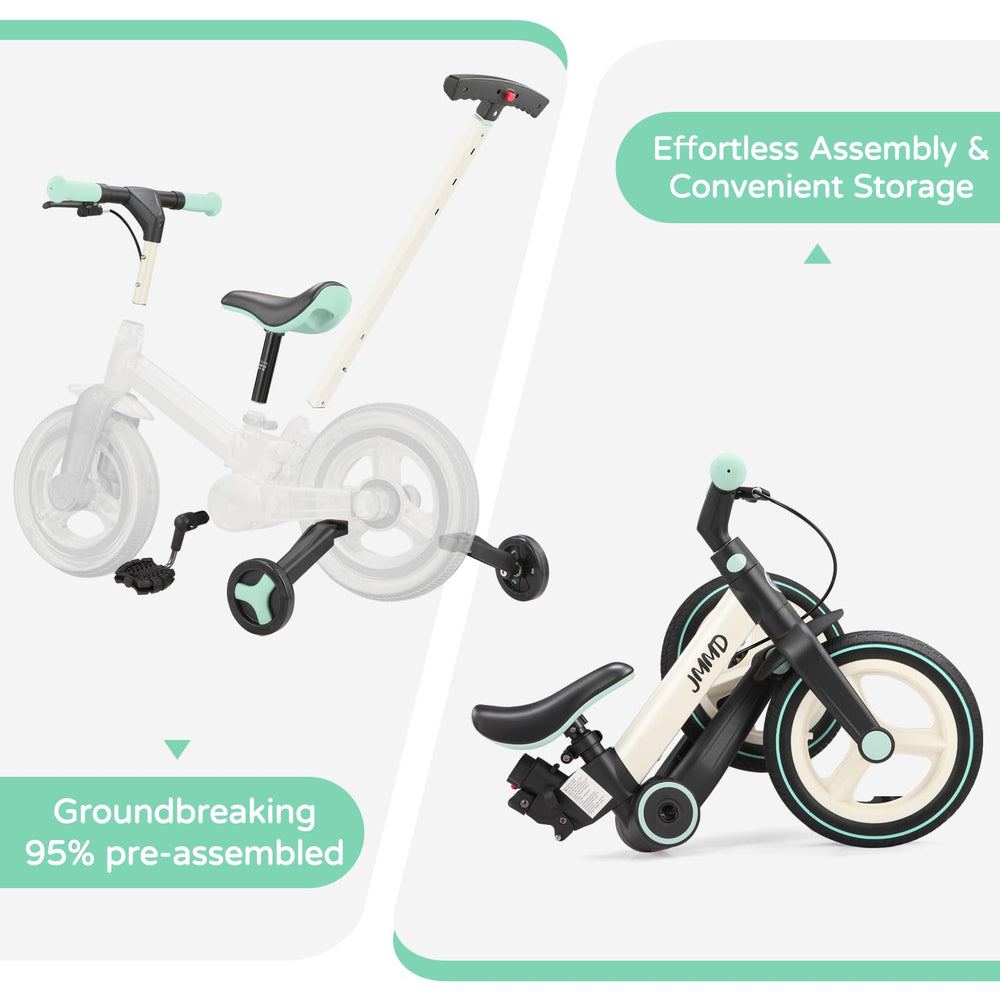 JMMD 6-in-1 kickstand keeps the bike upright between rides.