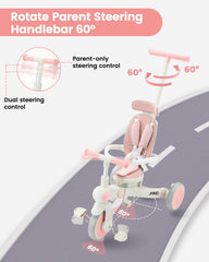 JMMD safety harness and guardrail keep young riders secure.