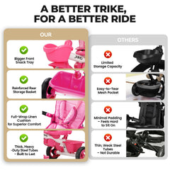 JMMD parent push handle in use giving caregiver steering control
