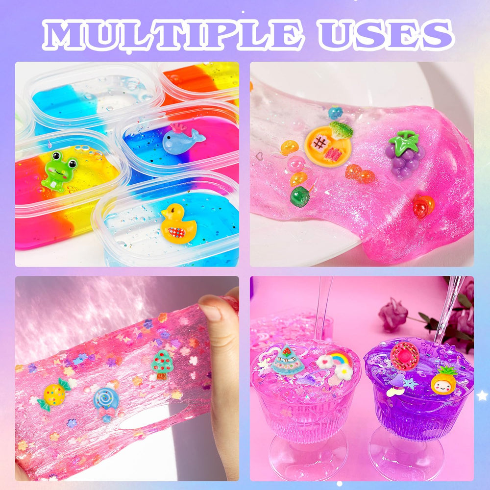 JMUQ racquet tools help mix, blend, and texture slimes.