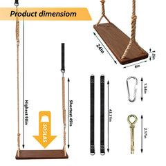 JMZOO wooden swing decor enhances indoor or outdoor spaces.