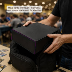 JNLODGE Trading Card Storage Box built-in display stands for showcasing decks.