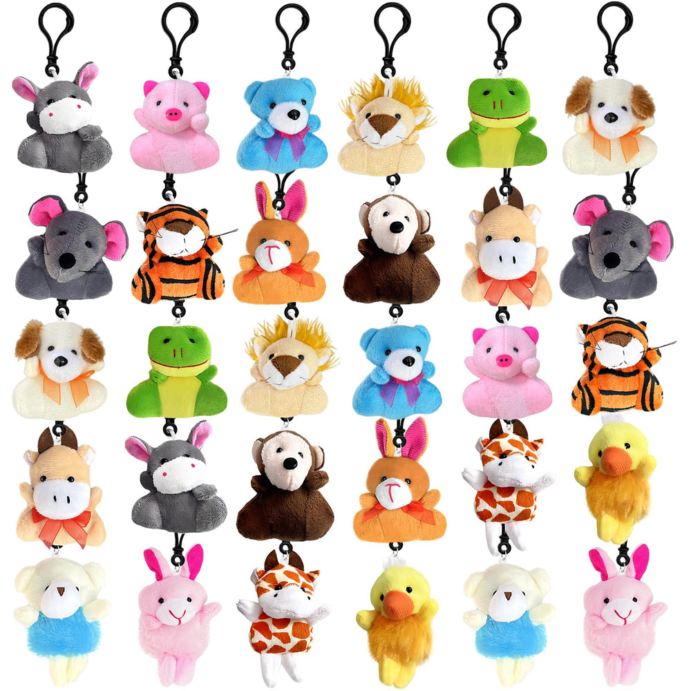 Jnnzzggu mini plush toys 30pc pack offers clip-on versatility for bags and keys.