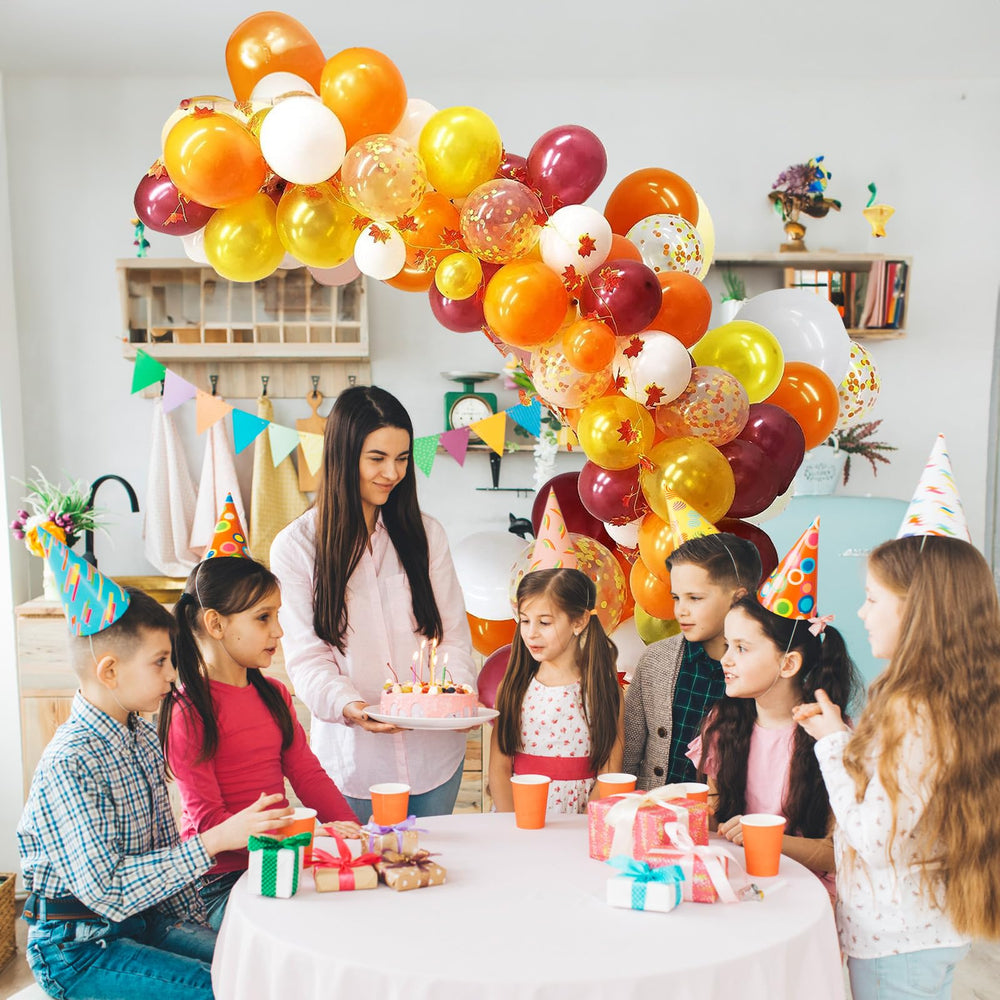 Jobkoo 10-inch orange balloon blends with autumn palette.