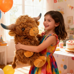 JOD Highland Cow displayed in a bedroom for warm decor.