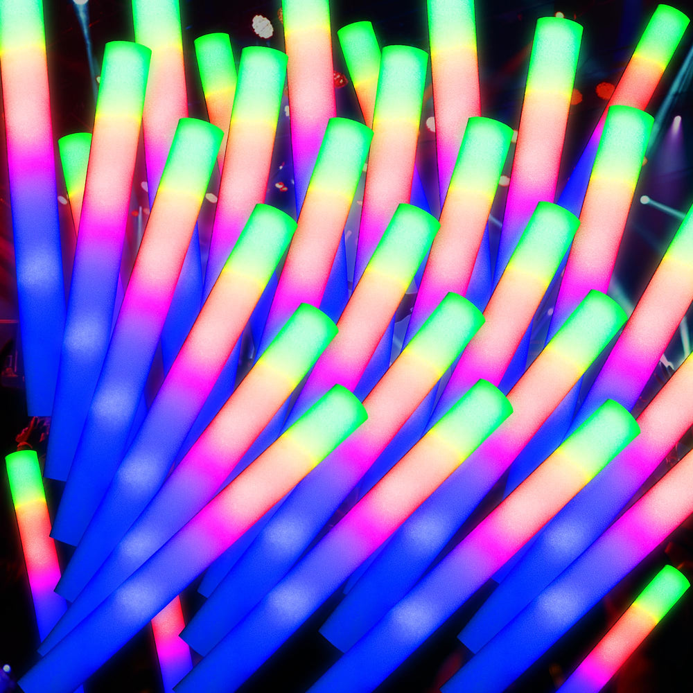 JODOUEEIR LED foam glow stick pack offers bright, reusable party lighting.