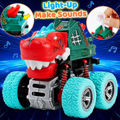 JODUDLR dinosaur trucks, rear view, sturdy design for active toddlers