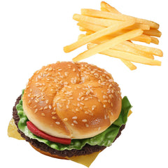 Joeabor artificial hamburger model for display with lifelike textures, ideal for tabletop decor