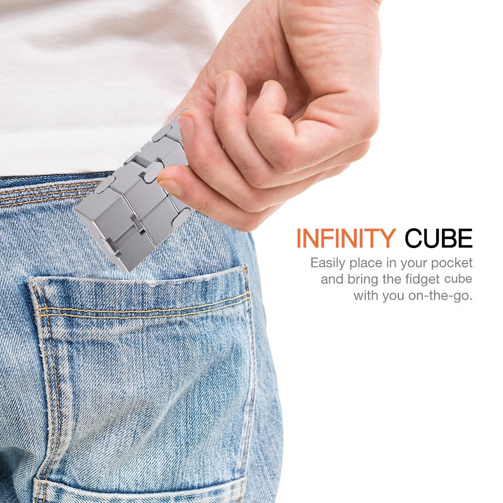 JOEYANK Infinity Cube metal handheld close-up highlights durable construction for daily focus.